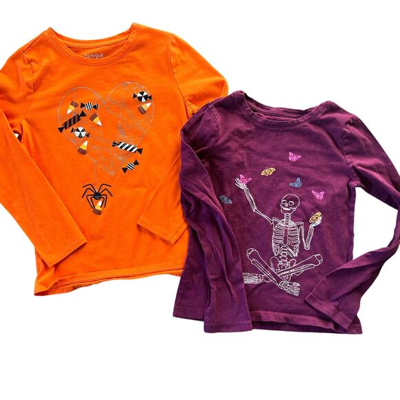 GAP Other - Girls Halloween Shirts, Long Sleeve Tee, Size 8/Medium, Cotton Skeleton